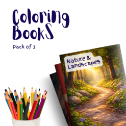 Nature & Landscapes – 3 Coloring Books