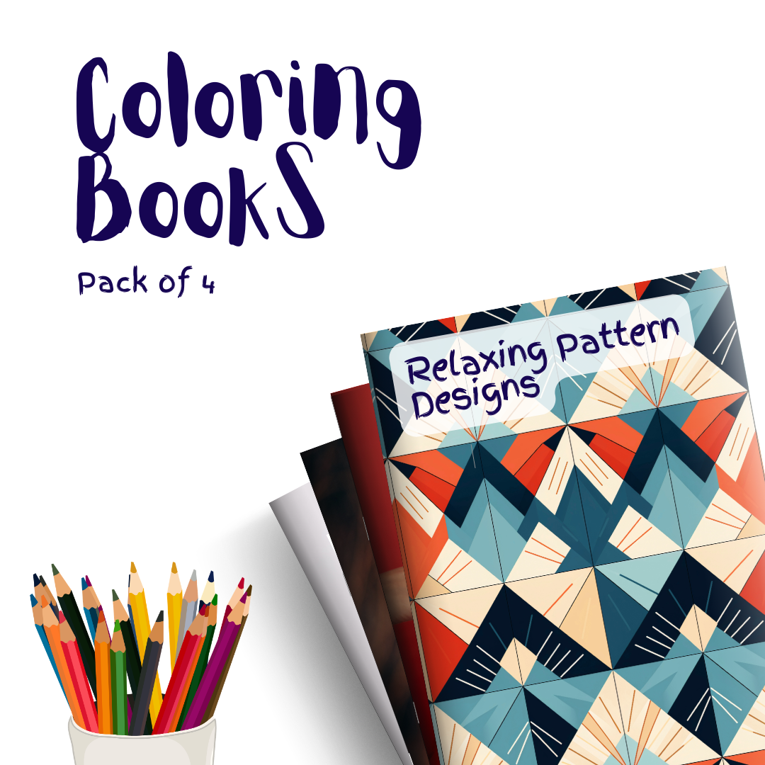 Relaxing Pattern Designs – 4 Coloring Books